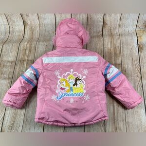 Disney Kids Y2K Princess Cinderella Winter Coat Hooded Pink Size 4/5 Jacket